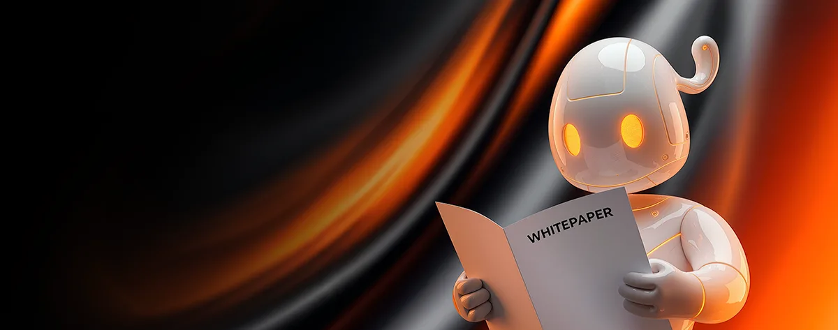 IPO Genie robot reading the IPO Genie whitepaper